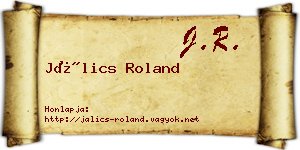 Jálics Roland névjegykártya